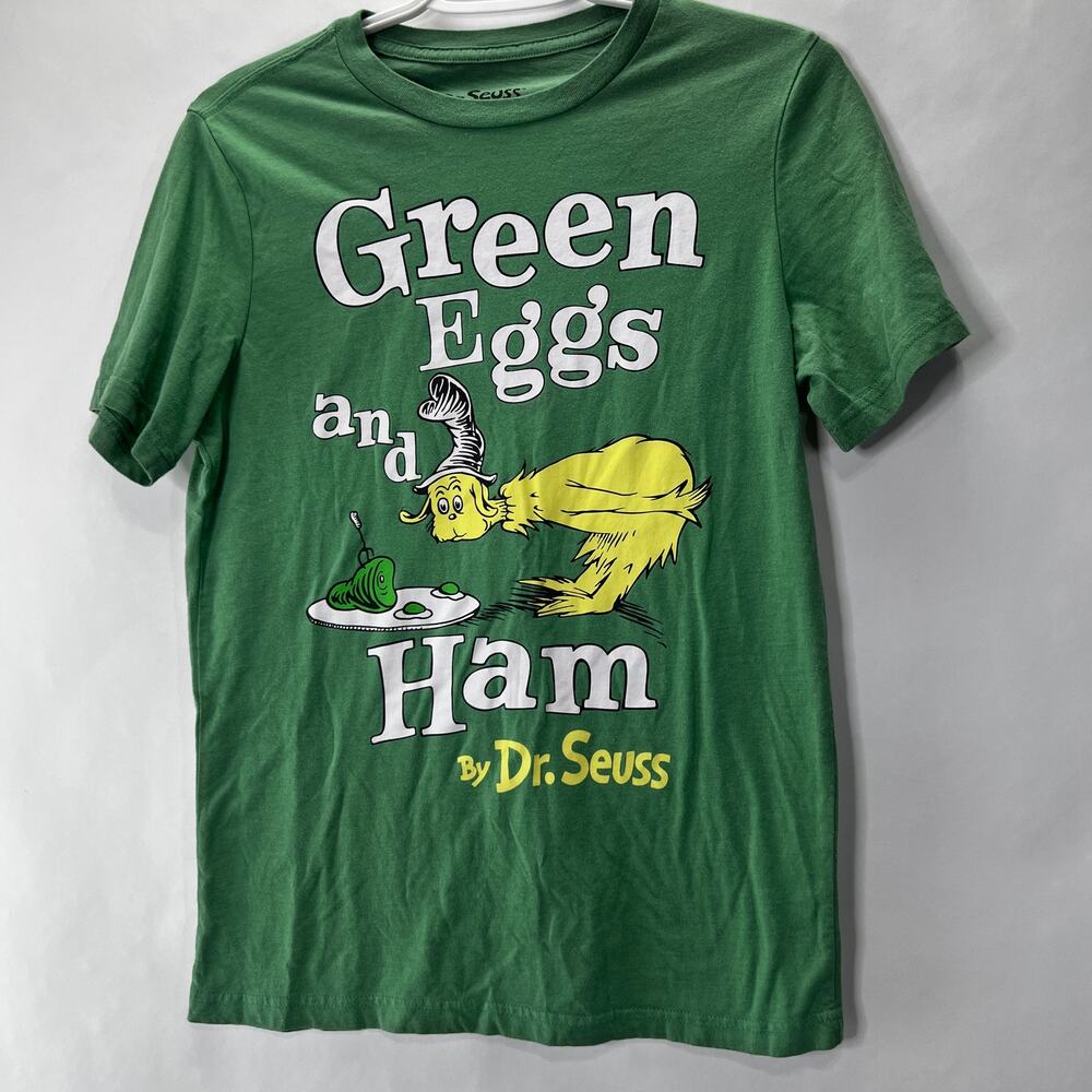 Dr. Seuss Green Eggs and Ham Green Big Kids Shirt XL